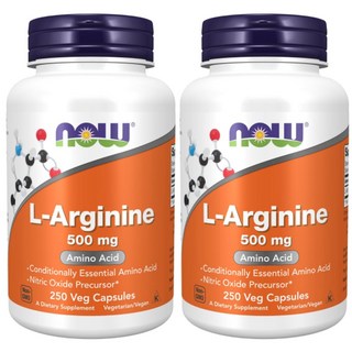 NOW Foods 左旋精胺酸膠囊, 250顆, 2罐