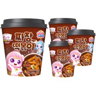 캐치티니핑 짜장 떡볶이 컵떡볶이 즉석조리식품 115g, 4개