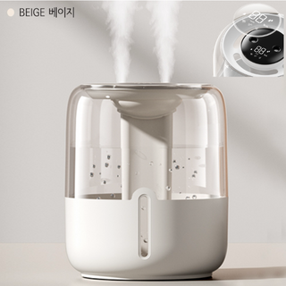 AOSS USB 연결 듀얼 대용량 3.6L 통세척 초음파 가습기, 베이지