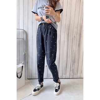 9548 韓國車線數字哈倫褲