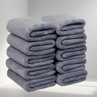 흡수력 좋고 빠른 건조 탄탄하고 먼지 없는 극세사 수건 10p 세트, 1세트, 그레이