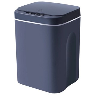 現代風感應式垃圾桶，內置LED燈光，揮手/震動感應，適用潮濕環境，16L, 霧藍色