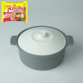 아티즌 쿡 다용도 실리콘 찜기 전자레인지 라면 계란찜 조리 중형 원형 600ml, 1개, 그레이