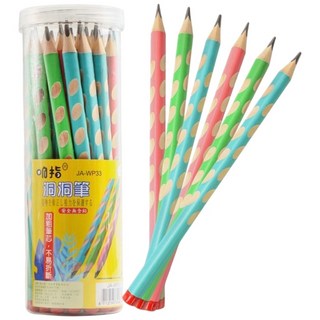 响指 洞洞筆 JA-WP33 大三角洞洞筆 學齡前2B鉛筆 粗三角鉛筆 木頭鉛筆, 單色, 1個裝