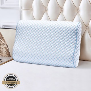 SORMAG 솔매그 메모리폼 파도형 경추 베개 프리미엄, 1개, 화이트*블루