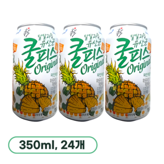 동원 쿨피스 파인애플, 350ml, 24개