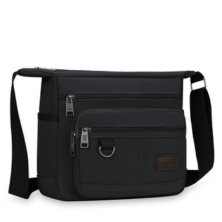 嚴選商品 多口袋斜挎包 帆布男包斜挎男士包包休閑旅行包男背包男挎包帆布包單肩包斜挎包, 9964黑色