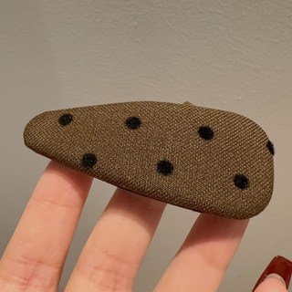 한국식 심플한 천으로 만든 흑백 커피색 도트 소녀 헤어핀 달콤한 다용도 분위기 있는 헤어 액세서리 헤어핀 여성용