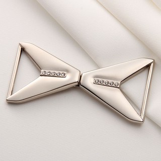 金屬子母對扣 鑲鑽三角形裝飾五金配件釦子, 掛白,內徑2.5cm, 1個