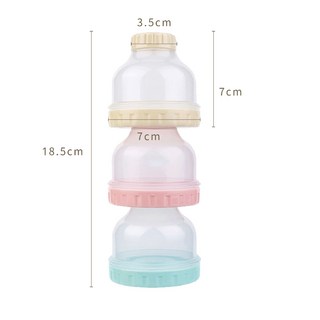 Gography 奶粉盒 奶粉罐 奶粉分裝罐 奶粉分裝盒，獨立分裝設計，外出攜帶方便，安全無毒材質，多功能用途, 1個, 三色一組, 三色一組