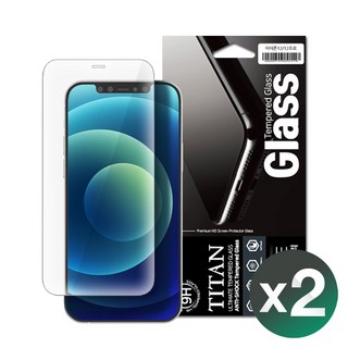 1+1 타이탄 9H 강화유리필름(아이폰15 플러스 프로 프로맥스), 2개