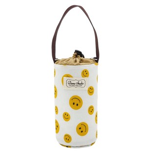 담스 방수 보냉 물병 파우치 물통 가방 크로스 17종, 1개, 스마일 아이보리