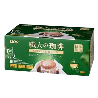 UCC 職人咖啡濾掛咖啡75入 特選綜合風味，在家享受濃郁厚實的職人級咖啡, 7g, 1箱, 75個裝