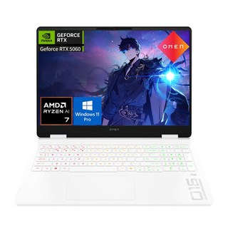 HP 오멘 16-ap0107AX 라이젠 AI 7 350 지포스 RTX5060 가성비 고사양 윈도우 포함 게이밍 노트북, WIN11 Pro, 64GB, 1TB, 화이트