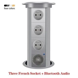 자동 팝업 소켓 EU FR 범용 표준 플러그 어댑터 Type-c 블루투스 오디오 리프트 스마트 가전, 01 110-250 볼트, 03 Silver, 21 3FR 16A-Audio