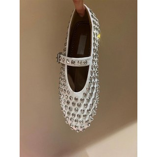 큐빅 버클 메리제인 플랫슈즈