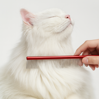 빗냥 고양이 스테인리스 클린 무독성 코팅 빗, 1개, 레드