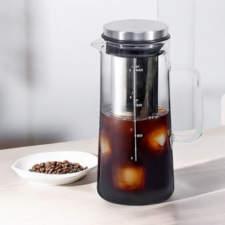 Artist精選 玻璃咖啡泡茶壺1000ml(附304不鏽鋼濾網)(MF0557), 1個, 透明, 1000ml