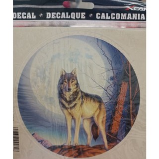 XCAR 狼圖案車貼 月夜森林風格, 1個