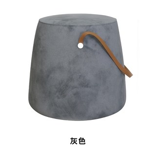 北歐輕奢風多功能圓凳：家用門口換鞋凳/化妝凳/沙發椅，簡約布丁矮凳，網紅爆款, 灰色, 1個