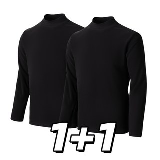 1+1세트 남성용 데일리 무지 고탄력 캐시미어 반목 목폴라 니트 긴팔티 Sevenmoon