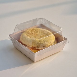 키친코디 크라프트 샌드위치 포장용기 미니 정사각 105*105*35mm 화이트, 1세트, 100개