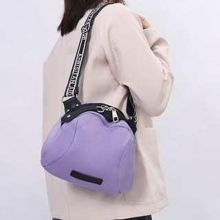 潮韓版單肩斜挎貝殼包，2020新款牛津布帆布小包，時尚百搭斜背包, 香芋紫色