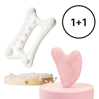 마켓피아 괄사 마사지기 얼굴 두피 바디 혈액순환 마사지 네모+하트 2종, 1개