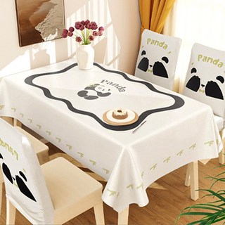 4중구조 고급원단 카툰디자인 방수 식탁보 테이블보 식탁 커버 테이블 매트, 1개, 2인 직사각140x90, 팬더