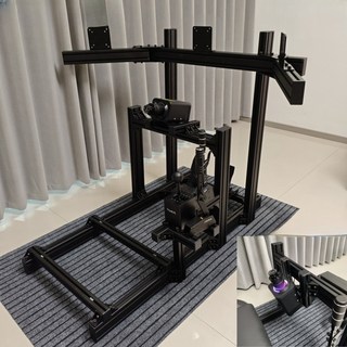 레이싱 프로파일 거치대 4080 알루미늄 시뮬레이터 블랙 실버 3060 비행 시뮬레이션 거치대, 1개, R_4080 일체형 트리플 스크린