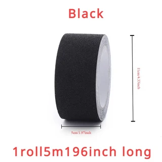문짝지그 검은 서리로 럼 프 계단 용 스트립 자체 접착 바닥 경고, 01 5CM X 5M