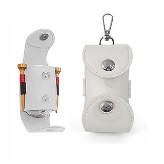 i-Style居家生活 高爾夫皮革雙釦小球包 雙扣腰包 收納球腰包袋, 白色, 1個