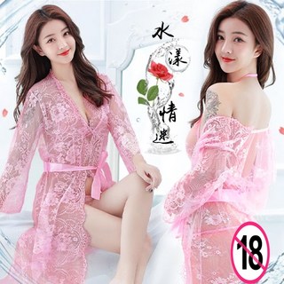 水漾情迷 蕾絲睡袍組
