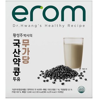 이롬 황성주박사의 국산 약콩두유 검은콩 무가당 두유, 32개, 190ml