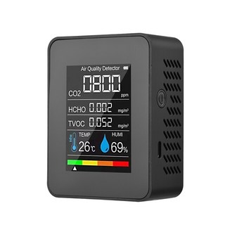 공기질 모니터 반도체 센서 포름알데히드 HCHO TVOC 테스터 LCD 디지털 컬러 스크린 Co2 미터 5 in 1, CHINA, 1개