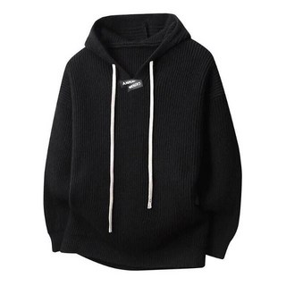 韓版連帽針織毛衣 男女休閒保暖上衣 長袖寬鬆仿羊毛衣 防風防寒重磅帽T 厚毛線衣 套頭上衣 工作內搭打底衫 柔軟舒適針織衫