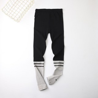 崔可小姐 撞色拼接印花九分褲 外穿內搭彈性修身緊身褲 EQ0032