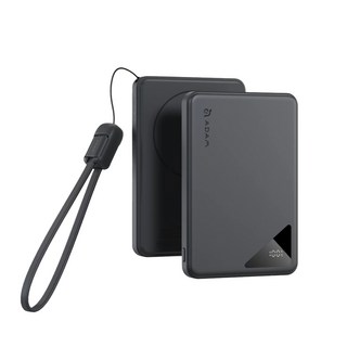ADAM VIONTA A5 Qi2 固態行動電源 15W無線快充 4100mAh, 黑色
