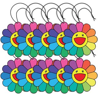 太陽花車載香片 潮牌汽車香片掛飾 車內車用持久香薰香水片用品大全, 1個, 太陽花10片裝【海洋之心香】