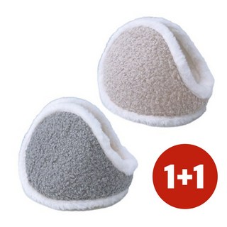 밀스턴 파스텔톤 겨울 귀도리, 1개, 베이지+그레이