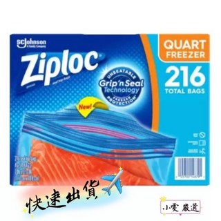 【小雯 嚴選】現貨 Ziploc 雙層夾鏈冷凍保鮮袋 17.7公分X18.8公分X216入, 1個
