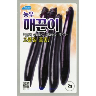[모종심는아빠] 외관이 수려하고 착과성이 우수한 농우 매끈이 가지 종자2g, 1개