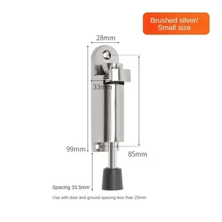 문짝지그 스프링로드 도어 스톱퍼 조정 가능한 위치 합금 헤비 듀티 홀더 중지 벽 보호기 홈, 05 BRUSHED SMALL