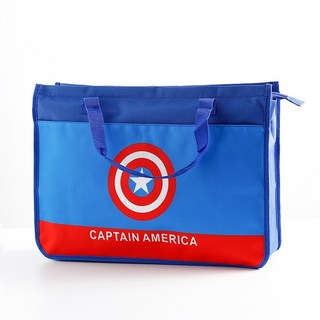 A3美術袋8k素描本手提袋，可愛卡通大號防水畫板袋，8開畫畫包收納袋，8K畫冊收納袋，超大號補習袋，寶可夢圖案, 1個, 7號 美國隊徽