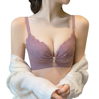 花卉蕾絲內衣 無鋼圈法式性感爆乳內衣 穩定包覆可托副乳