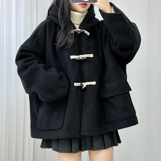 [숏 롱/왕박시] 더플 후드 떡볶이 코트 2종 여성 학생 키작녀 숏코트 롱코트 더플코트 수능코트 모직 오버핏 박시핏 루즈핏 겨울 누빔