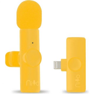 니요 무선 라펠 마이크 프로페셔널 비디오 레코딩 아이폰용 경량 블로거 인터뷰어 콘텐츠 제작자용 소음 감소 클립온 마이크블랙, Yellow
