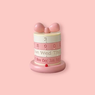 회전식 유니크 만년 달력 카페 가정 원룸 자취 인테리어 귀여운 포인트 탁상용 소품 3컬러, 핑크