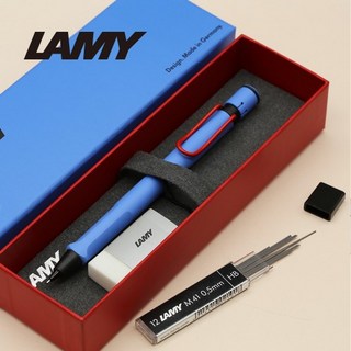 [무료각인서비스] 라미 사파리 한정판 샤프+지우개+샤프심 / 프렌치블루 0.5mm / 선물포장 / 정식수입처 제품, 각인 있음, 브랜드 포장
