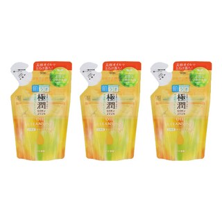 하다라보 고쿠쥰 오일 클렌징 메이크업 리무버 & 클렌징 리필용, 3개, 180ml